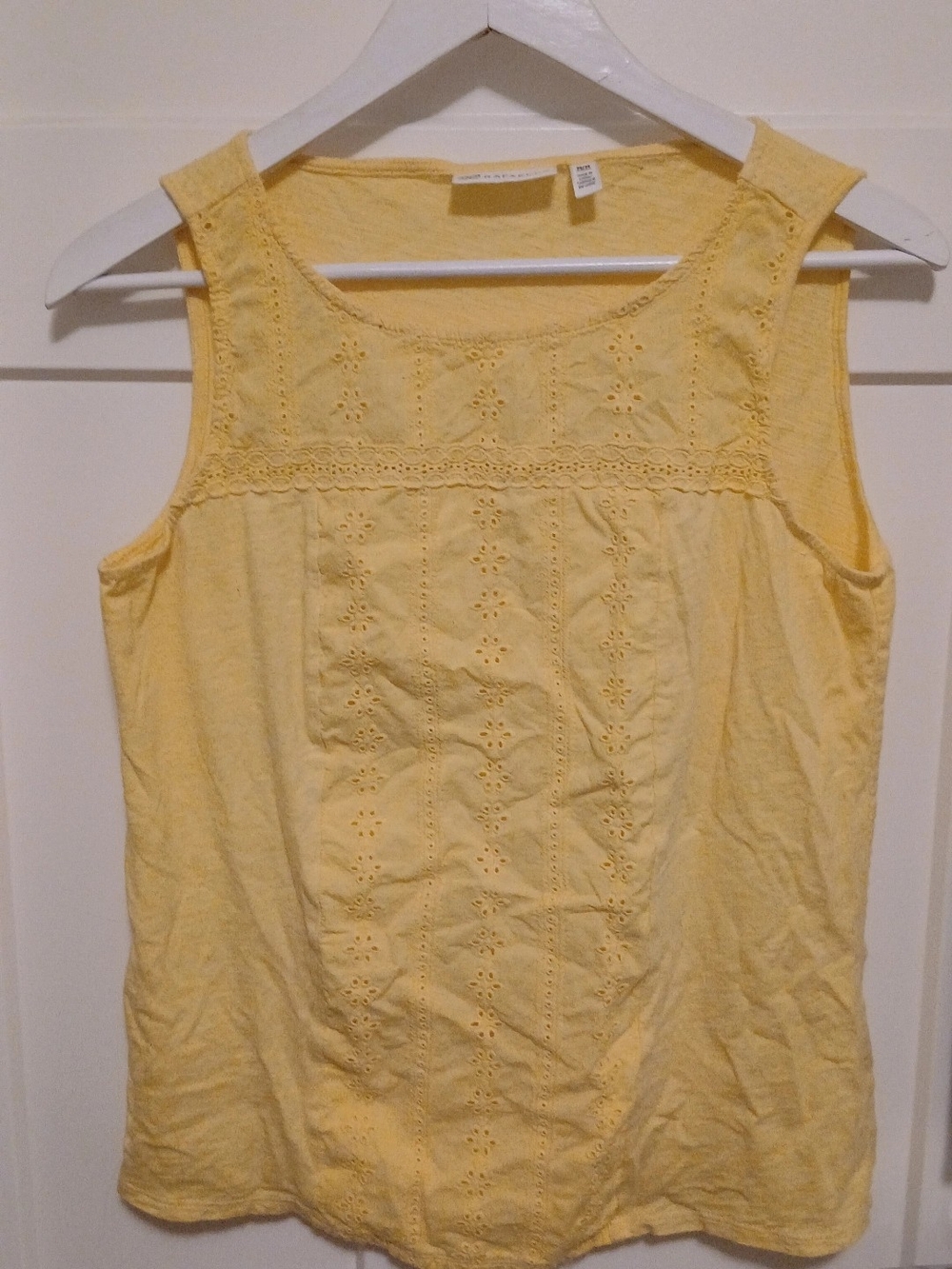 Rafaella Yellow Eyelet Cotton Camisole
